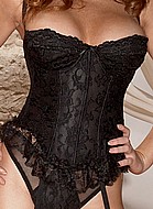 Bustier with clipped lace, plus size